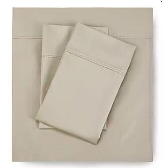 Fieldcrest 1400 Thread Count Bed Sheet Set Light Taupe - Picture 2 of 6